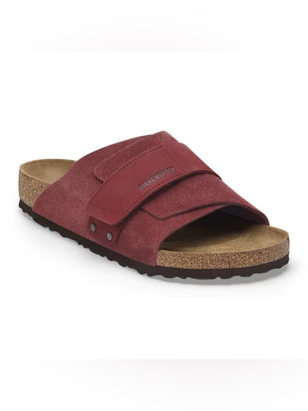 Birkenstock Burgundy Suede Adjustable Slide